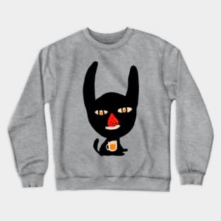 [BoutBoutBout] Strawberry-Nosed Black cat Crewneck Sweatshirt